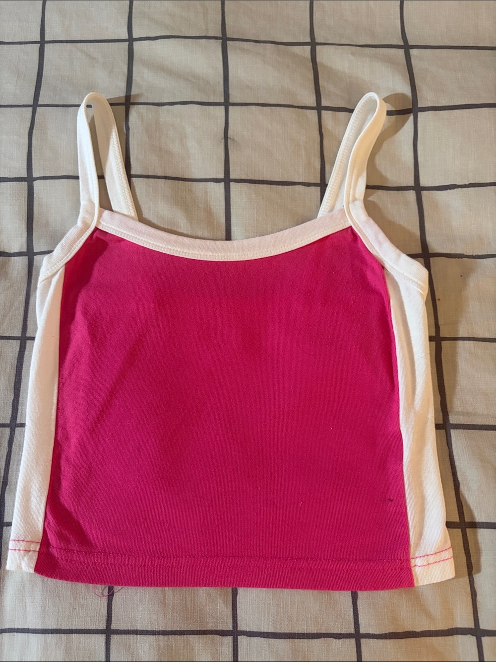 SHEIN Hot Pink Cami with White Contrast Trim